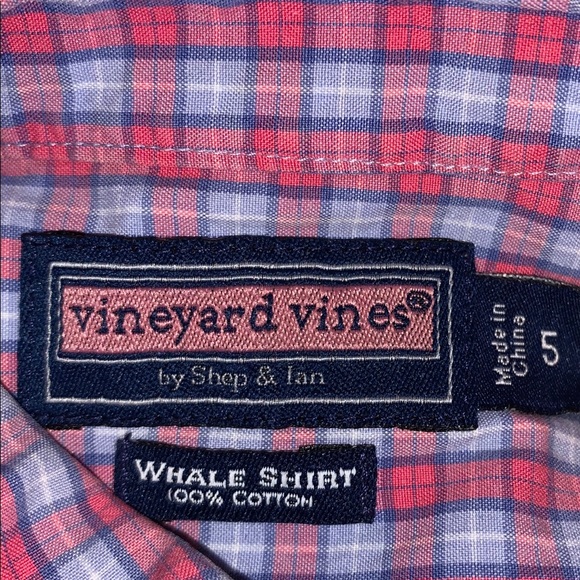 Vineyard Vines Boy’s Plaid Whale Button Down Shirt - Picture 5 of 5